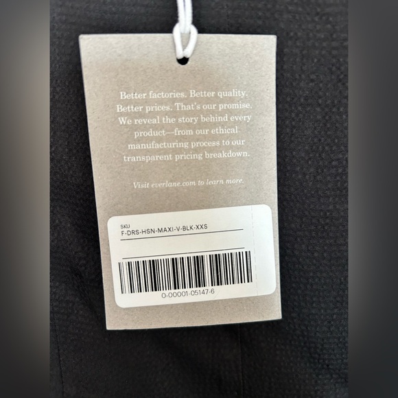 EVERLANE The V-neck midi dress NWT flowy with pockets xxs (runs big) - Picture 6 of 6
